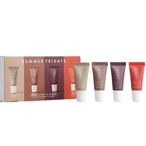 Summer Fridays Mini Lip Butter Balm Set – 4 Piece Hydrating Glossy Balm Kit